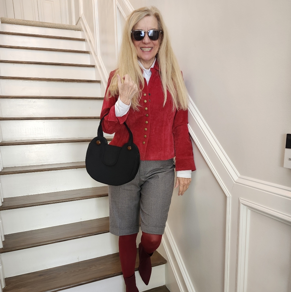 Coldwater Creek Red Leather Jacket Fitted Silhouette